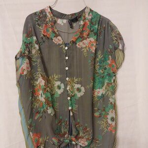 New Direction Sheer Floral Blouse